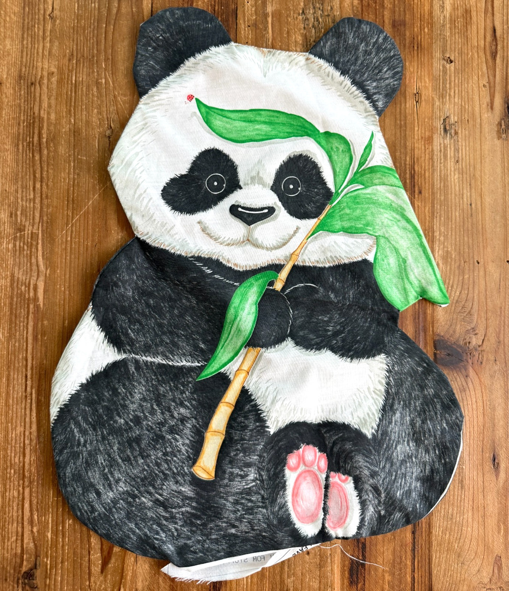 Vintage Cut & Sew Fabric Panel Spring Mills Panda Bear 7547 Pillow Not Stuffed